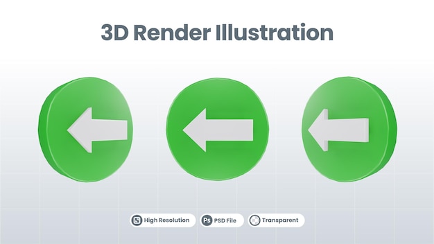 PSD panneau de signalisation d'illustration 3d ou icône de flèche de demi-tour