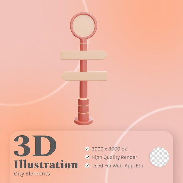 Panneau De Signalisation Illustration 3d