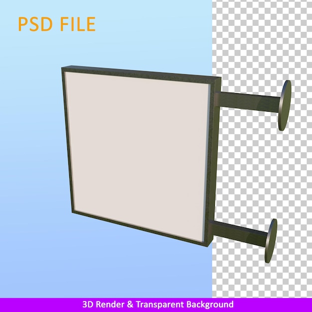 panneau de signalisation de mur d'illustration de rendu 3d