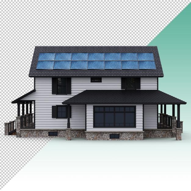 Panneau solaire maison extérieure de style classique