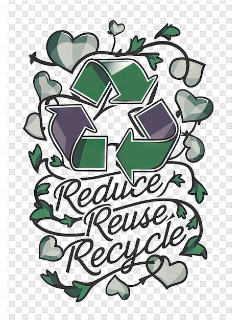 PSD un panneau vert et violet disant réduire recycler recycler