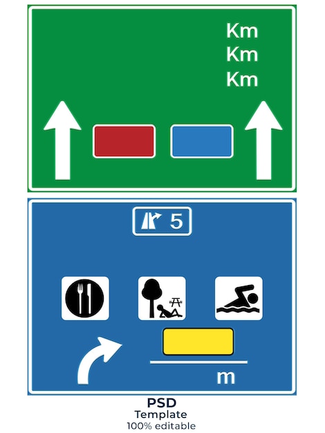 PSD les panneaux d'autoroute