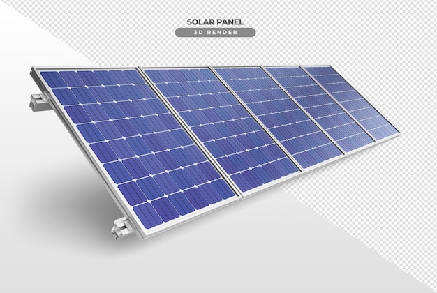 PSD panneaux d'énergie solaire pour toit en rendu réaliste 3d