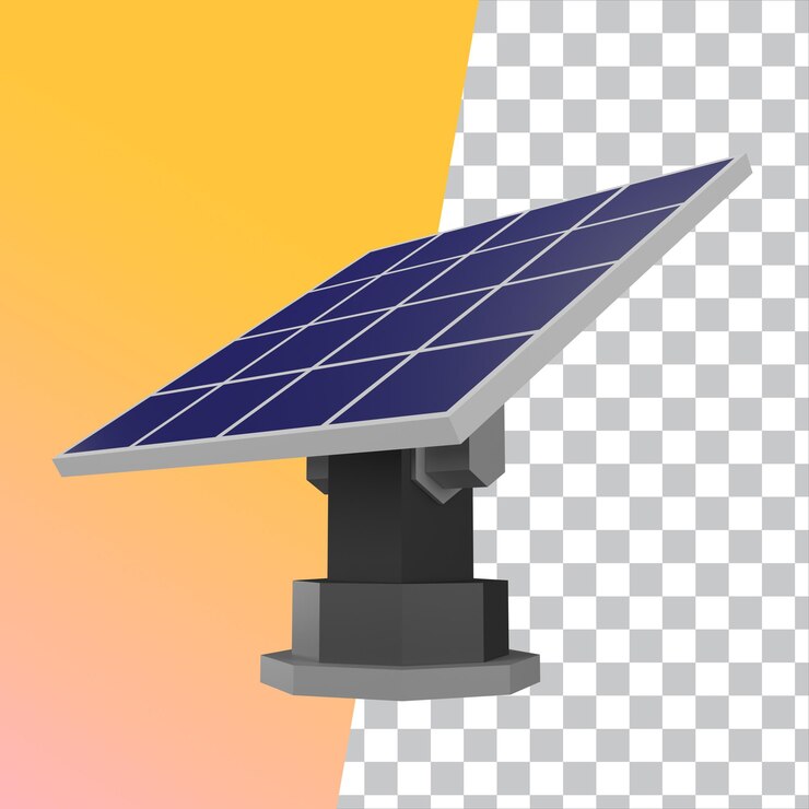 Pannello solare a basso poli di rendering 3D
