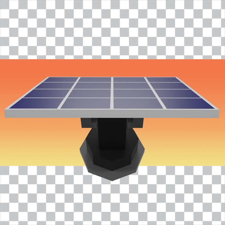 Pannello solare a basso poli di rendering 3D