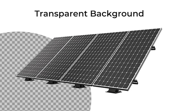 Pannello solare su sfondo trasparente