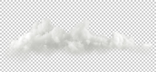 Panorama de nuages doux blancs réalistes découpés sur des arrière-plans transparents rendu 3D