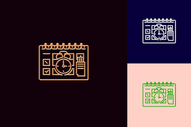 una pantalla azul y rosa con un logotipo verde que dice " hora de las 5 00 "
