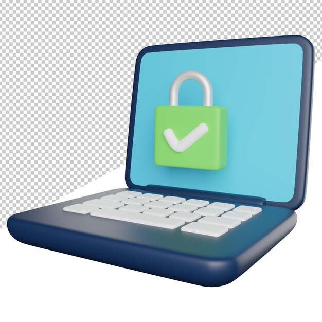 Una pantalla de computadora con un candado que tiene un símbolo de verificación.