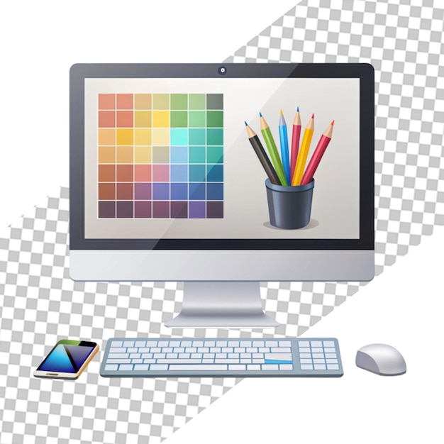 Pantalla de computadora con concepto de programa de diseño de ilustraciones