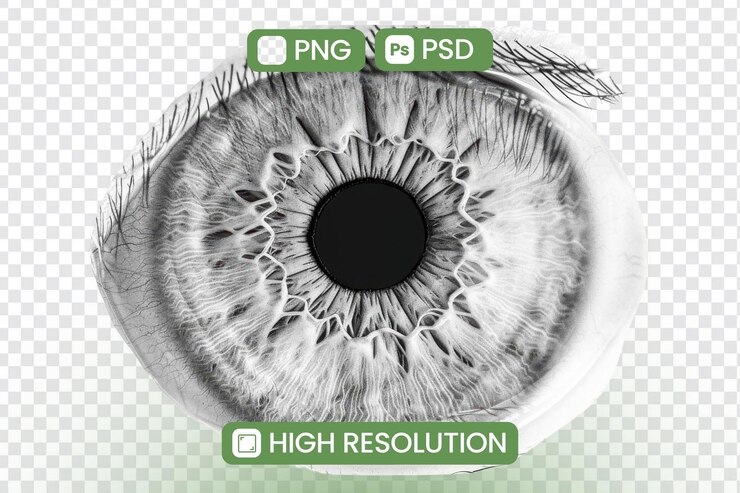 PSD una pantalla de computadora con una imagen de un ojo que dice p p