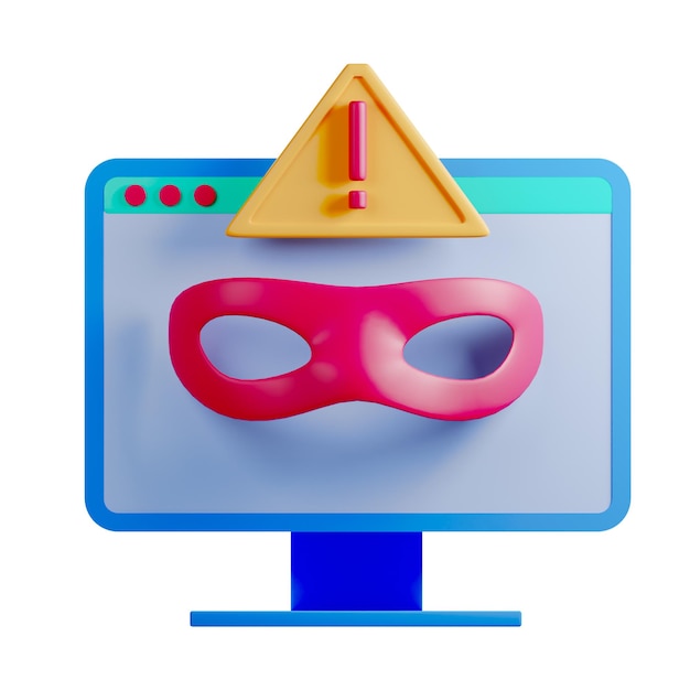 PSD una pantalla de computadora con una máscara y una máscara roja.