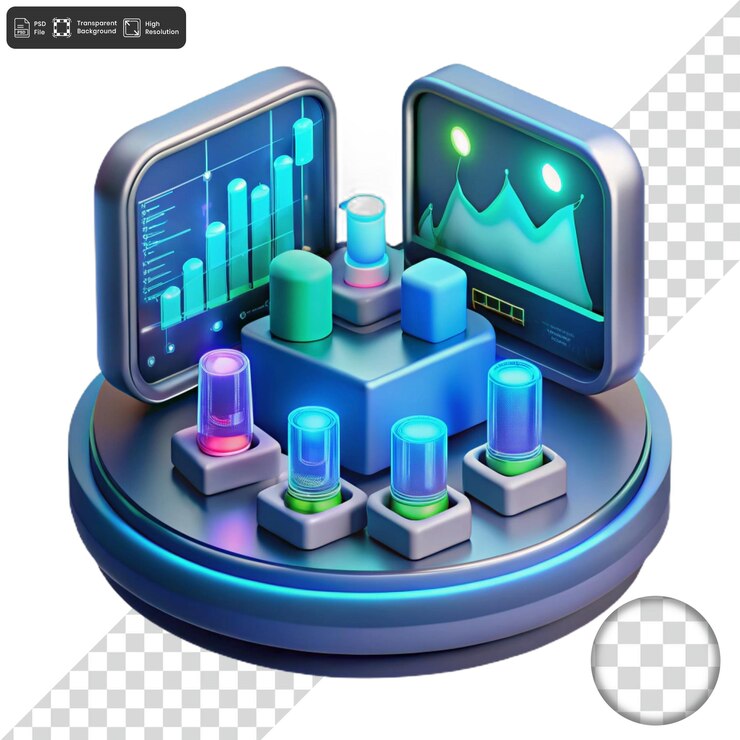 PSD una pantalla de computadora con una pantalla azul y verde con un diagrama de un gráfico en ella