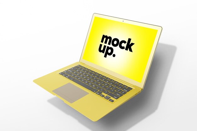Una pantalla de computadora portátil que dice maqueta en ella