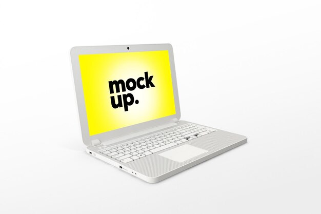 Una pantalla de computadora portátil que dice maqueta en ella