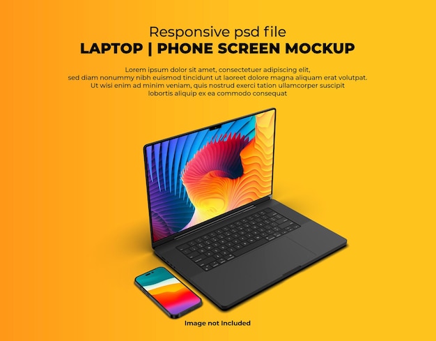Pantalla de computadora portátil receptiva para web, ui y aplicaciones psd mockup con fondo transparente