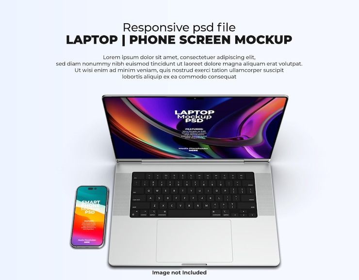 PSD pantalla de computadora portátil receptiva para web, ui y aplicaciones psd mockup con fondo transparente