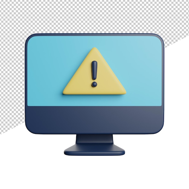 PSD una pantalla de computadora con un signo de exclamación