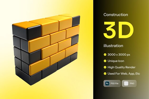 una pantalla digital muestra los ladrillos 3D en la pantalla