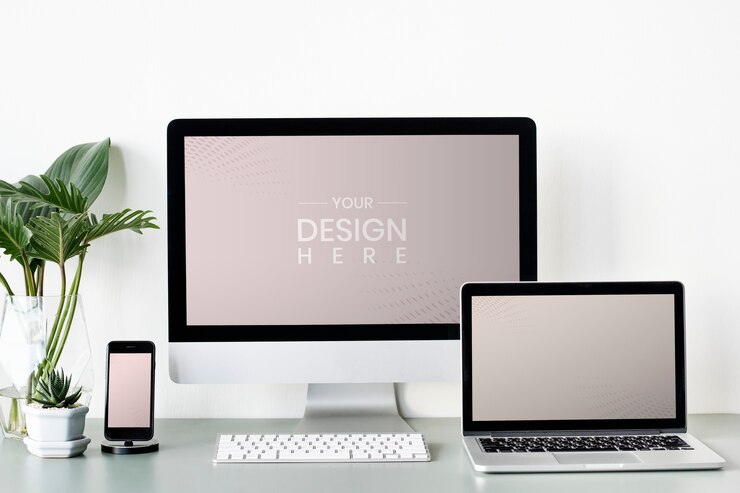 PSD pantalla de dispositivos digitales maqueta