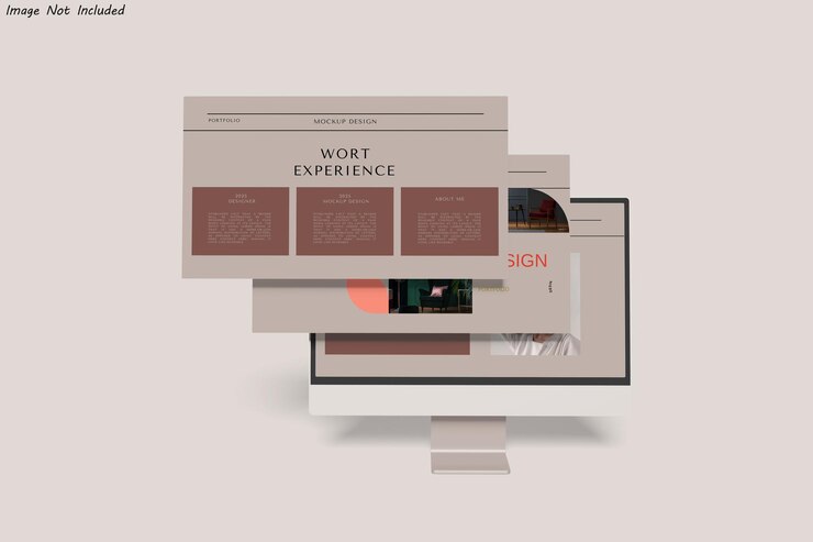 PSD pantalla de escritorio con maqueta de presentación de sitio web