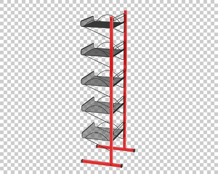 PSD pantalla de estante de listones en la ilustración de representación 3d de fondo transparente