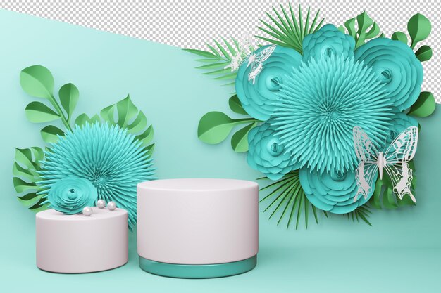 Pantalla con flor para presentación 3D rendering
