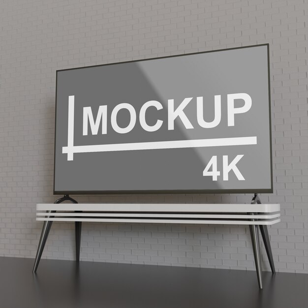 Pantalla de maqueta de TV en la mesa