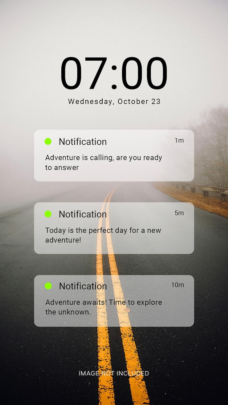 PSD pantalla de notificación de teléfono plantilla de la historia de instagram
