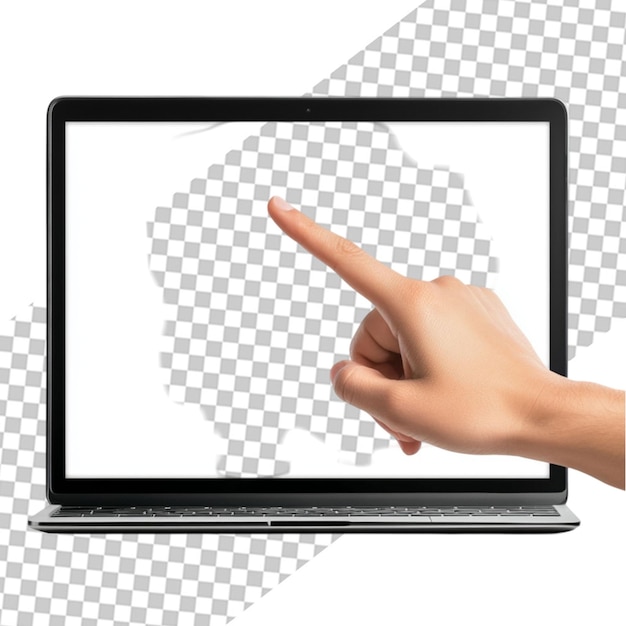 Pantalla de portátil Tecnología moderna Dispositivo digital toque web haz clic en blanco limpio