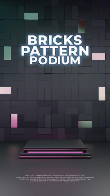 Pantalla de producto bricks 3d podium