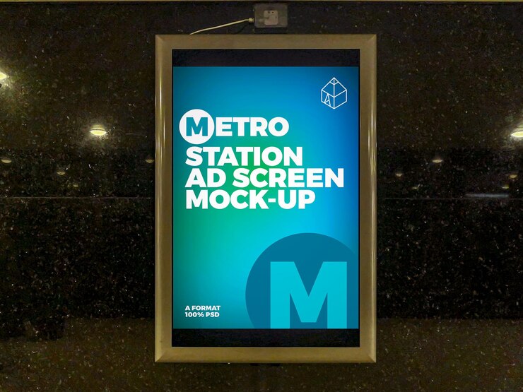 Pantalla de publicidad de la estación de metro