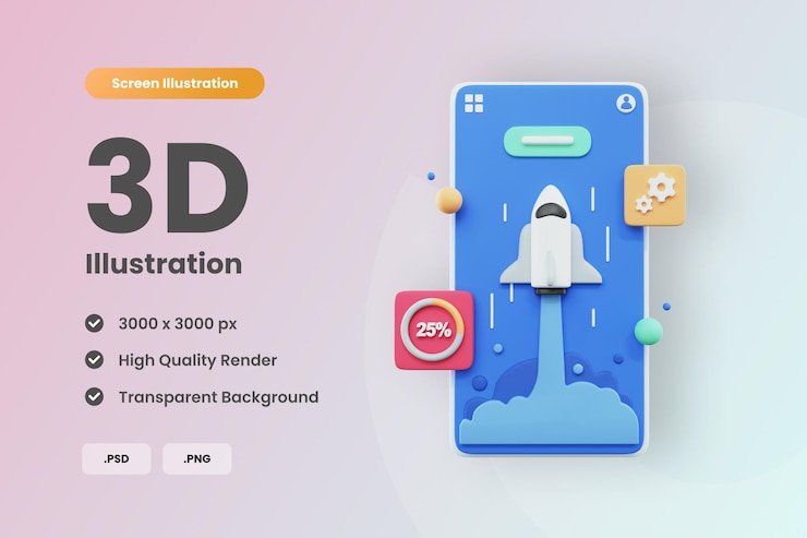 Una pantalla que dice 3d en ella