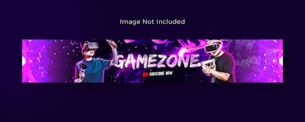 Una pantalla que dice Juego Portada de YouTube Diseño y banner de LinkedIn Diseño de banner de YouTube corporativo
