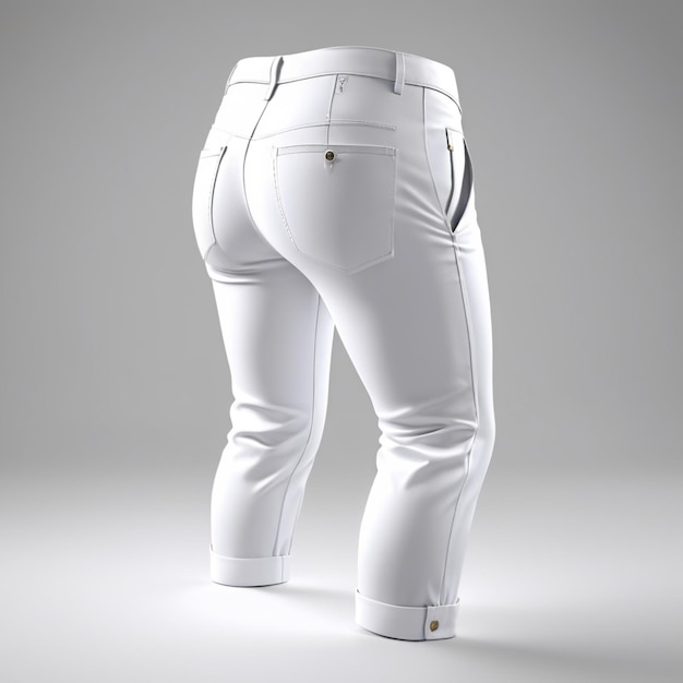 PSD pantalón blanco psd sobre un fondo blanco
