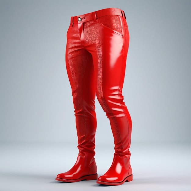 Un Pantalon Rouge Sur Un Fond Blanc