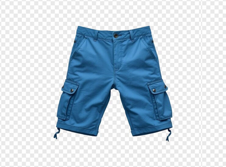 PSD pantalones cortos azules con una cremallera en el frente