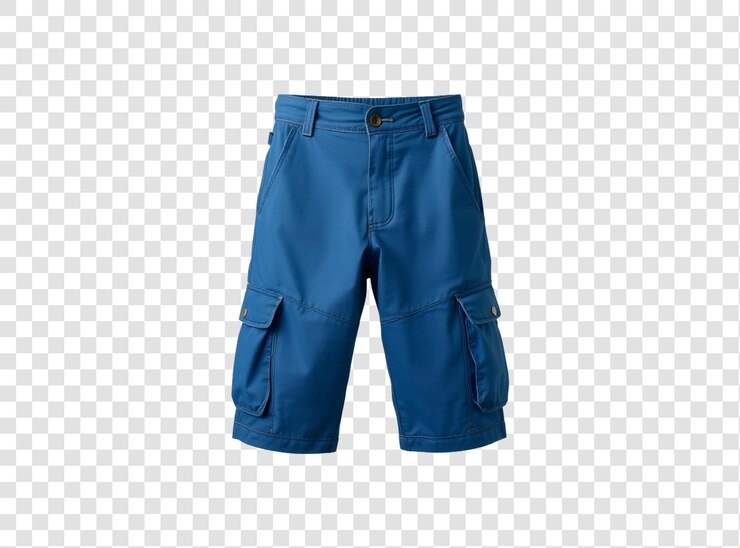 PSD pantalones cortos azules con una cremallera en el frente