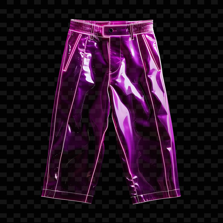 PSD pantalones cortos de bermudas con frente plano hechos con cloruro de polivinilo png ropa de moda de neón única