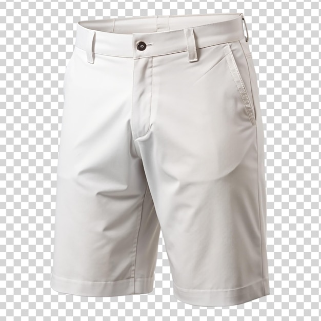 PSD los pantalones cortos blancos de golf de los hombres aislados sobre un fondo transparente