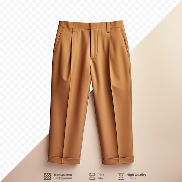 PSD pantalones de hombre marrones sobre fondo transparente