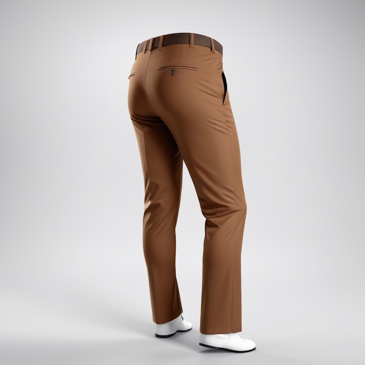 PSD pantalones marrones en formato psd sobre un fondo blanco