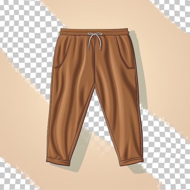 PSD pantalons de sport bruns isolés sur un fond transparent