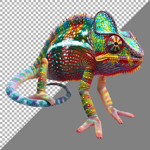 Panther-Kameleon auf durchsichtigem Hintergrund Ai generiert