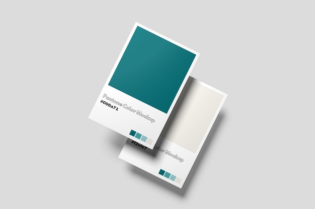 Pantone-Farbmockup mit Teal- und Weißfarben für Design und Branding
