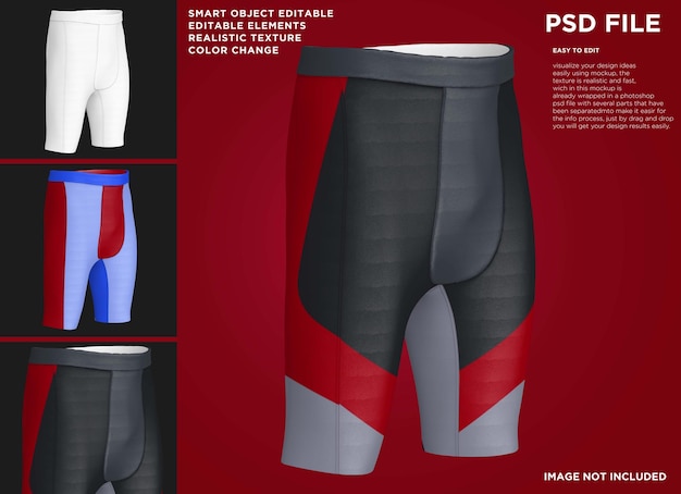 PSD pants cycling mockup curto