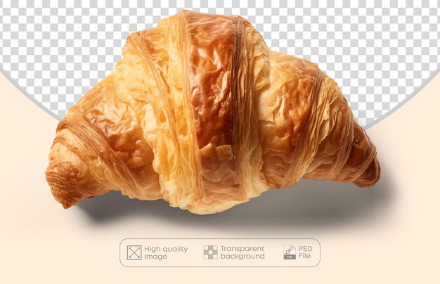 PSD pão croissant fresco e saboroso em fundo transparente