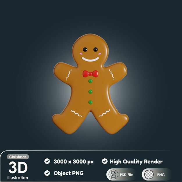 Pão de gengibre de natal 3d