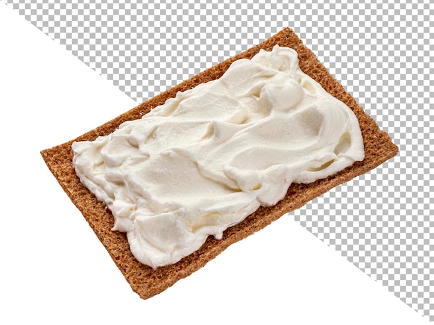 Pão estaladiço de centeio isolado na vista superior de fundo branco