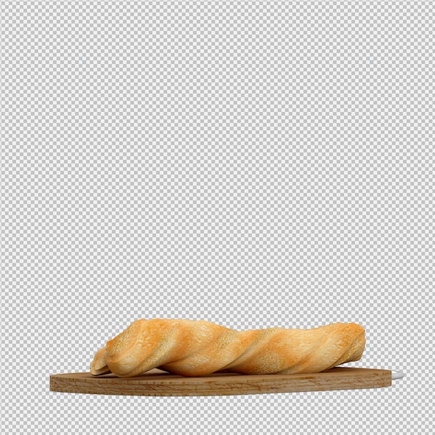 Pão Isométrico 3D isolado render